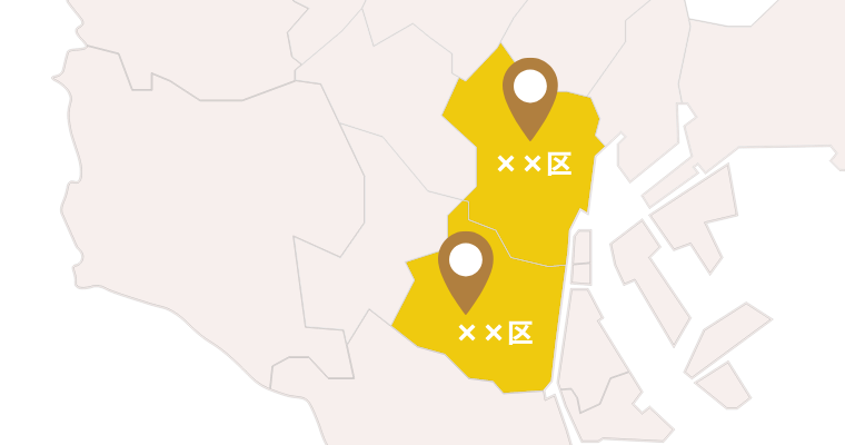 対応エリアのマップ